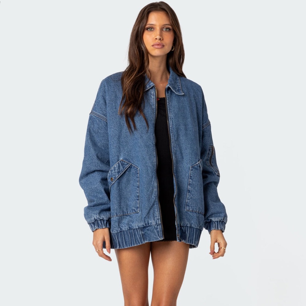 Edikted Sophie Oversized Washed Denim Coat